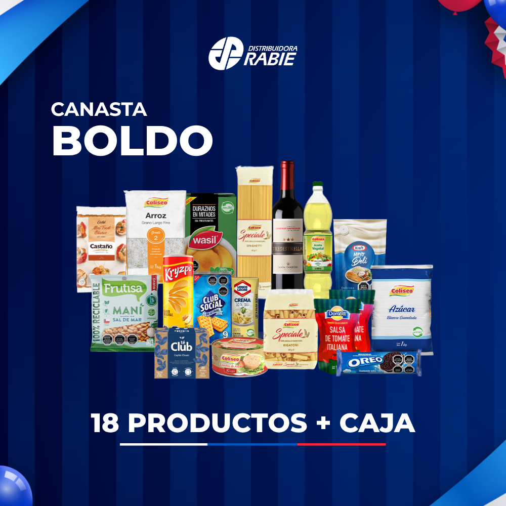 Canasta Boldo 18 productos + caja $17.519 + IVA