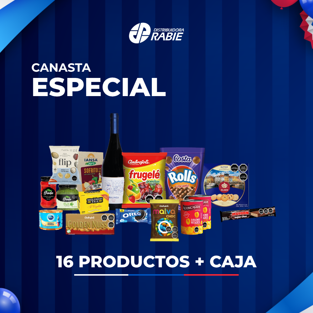 Canasta Especial 16 productos + caja $13.990 + IVA