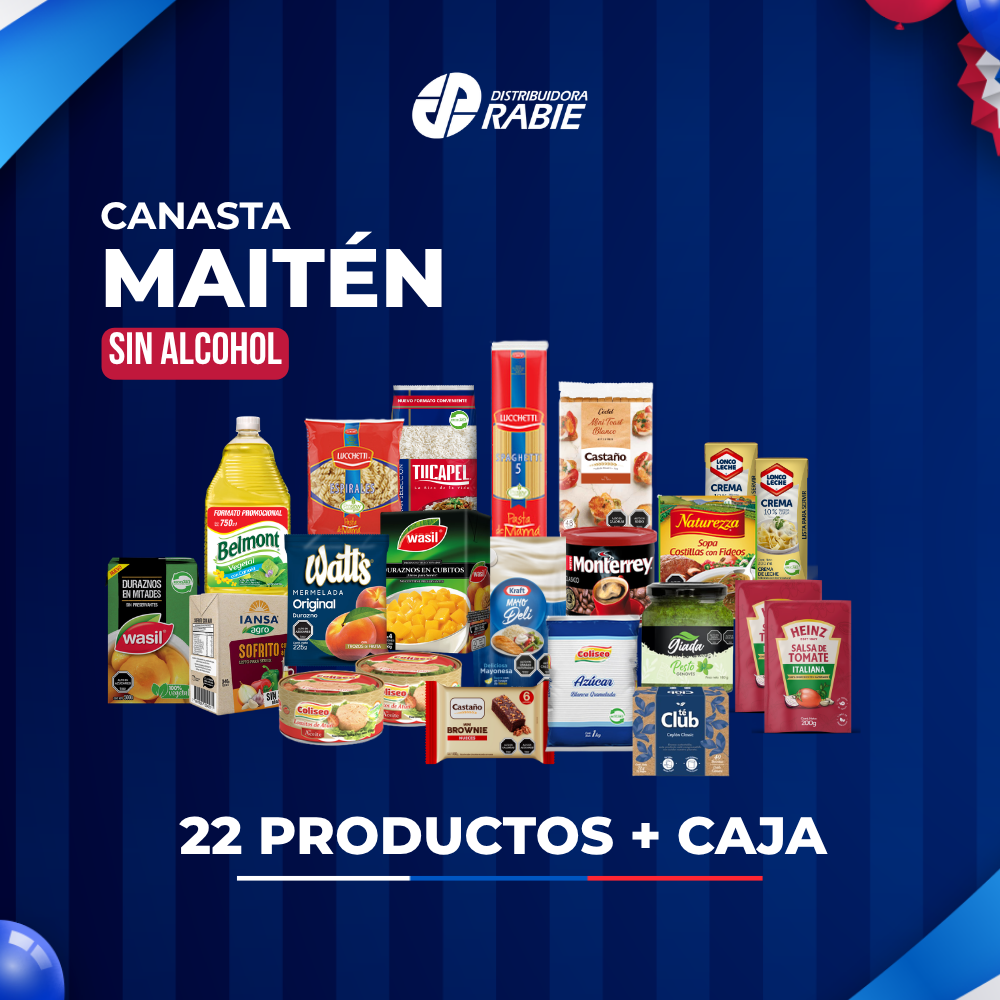 Canasta Maitén (Sin Alcohol) 22 productos + caja $21.999 + IVA